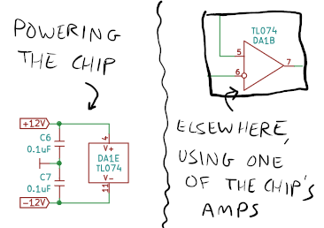 Example op-amp/chip diagram separation elsewhere